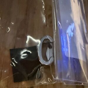 Silver Metal C charm for keep collective